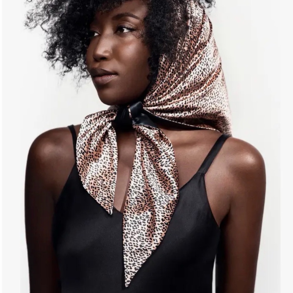 SLIP SILK HAIR WRAP WILD LEOPARD